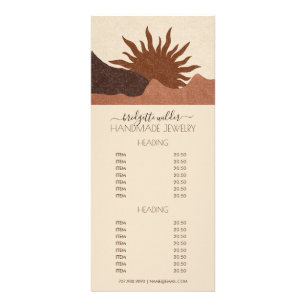 Tarjeta Publicitaria Boho Terracotta Sand Sun Joyería hecha a mano