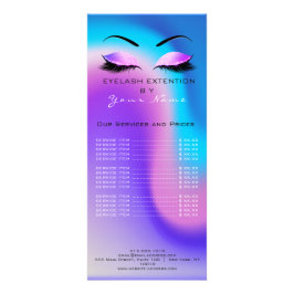 Tarjeta Publicitaria Branding Price List Lashes Extension Miami Ocean
