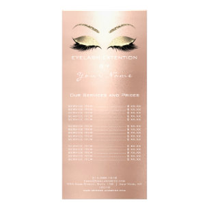 Tarjeta Publicitaria Branding Price List Lashes Extension Skinny White