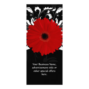 Tarjeta Publicitaria Brillante Gerbera Daisy en negro