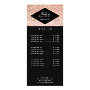 Tarjeta Publicitaria Brillo y Glamour de Belleza Rose Gold