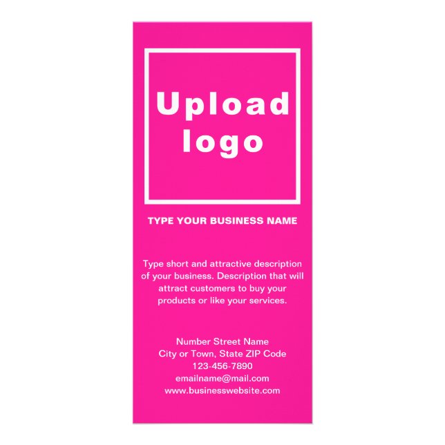 Tarjeta Publicitaria Business Pink Rack Card (Frente)