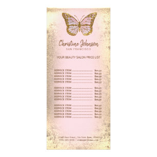 Tarjeta Publicitaria butterfly logo on faux gold foil