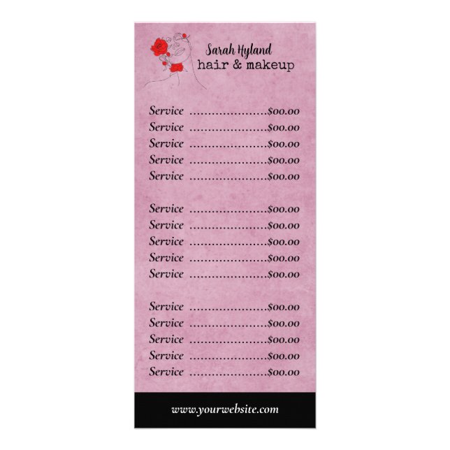 Tarjeta Publicitaria Cabello y maquillaje (Frente)