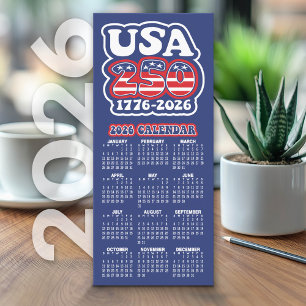 Tarjeta Publicitaria Calendario de 2026 Estados Unidos 250 cumpleaños 1