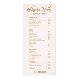 Tarjeta Publicitaria Caligrafía y estrellas retro rosa claro