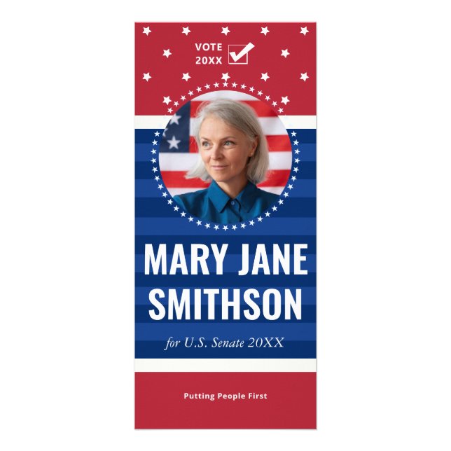 Tarjeta Publicitaria Campaña de candidatos políticos demócratas 2026 (Frente)