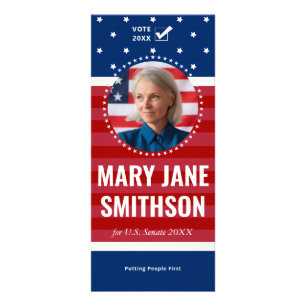 Tarjeta Publicitaria Campaña política de la bandera estadounidense del 