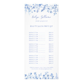 Tarjeta Publicitaria carta de precios de flores silvestres azules de Fr