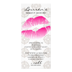 Tarjeta Publicitaria Cartas de marketing de artistas maquillaje labios 