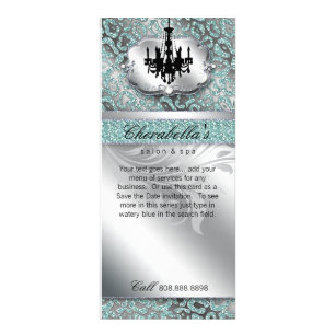 Tarjeta Publicitaria Chandelier Real Estate Spa Leopard Purpurina Leaf