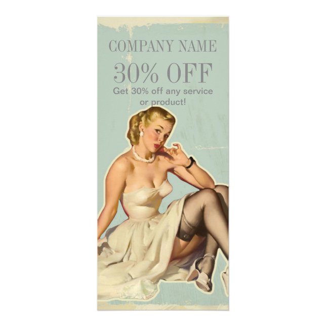 Tarjeta Publicitaria Chica de moda Retro Artista de maquillaje de estil (Frente)