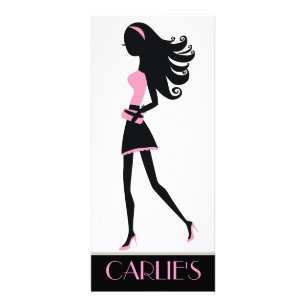 Tarjeta Publicitaria Chica elegante de la ciudad 311 rosa claro