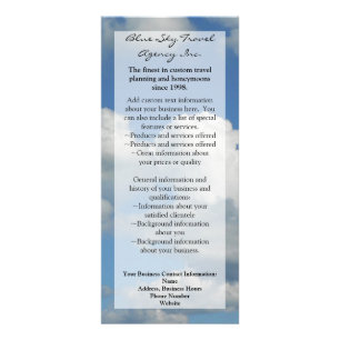 Tarjeta Publicitaria Cielo azul claro