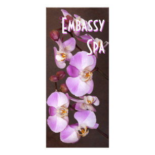 Tarjeta Publicitaria Cierre violeta y blanco de la orquídea encima de