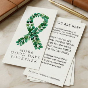 Tarjeta Publicitaria Cinta de Salud Mental Verde Salvia Personalizada d