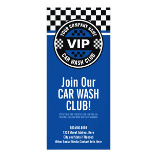 Tarjeta Publicitaria Club de Lavado de Coches - Premios con bandera ver