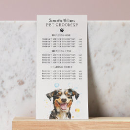 Tarjeta Publicitaria Código QR de precio de servicio de Grooming por ma