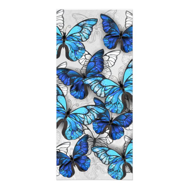 Tarjeta Publicitaria Composición de mariposas blancas y azules (Frente)