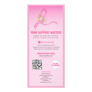 Tarjeta Publicitaria Conciencia sobre el cáncer de mama Cinta bilingüe 