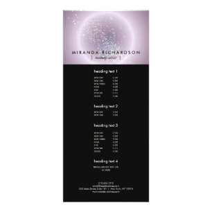 Tarjeta Publicitaria Confetti celeste Glow Purple