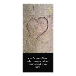 Tarjeta Publicitaria Corazón tallado en un árbol