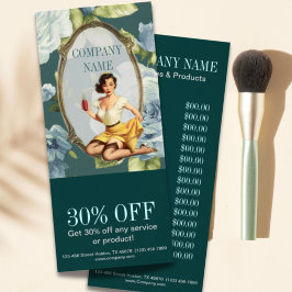 Tarjeta Publicitaria Cosmetólogo Chica Pin Up Artista de maquillaje de 