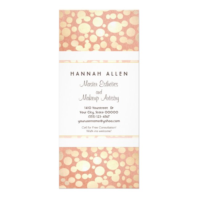 Tarjeta Publicitaria Cosmetology Spa Gold Circles Linares Aspecto Tarje (Frente)