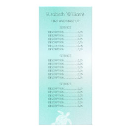 Tarjeta Publicitaria Costa de la tortuga blanca turquesa