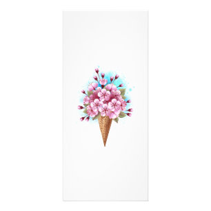 Tarjeta Publicitaria Crema rosa de hielo Sakura Waffle Cone