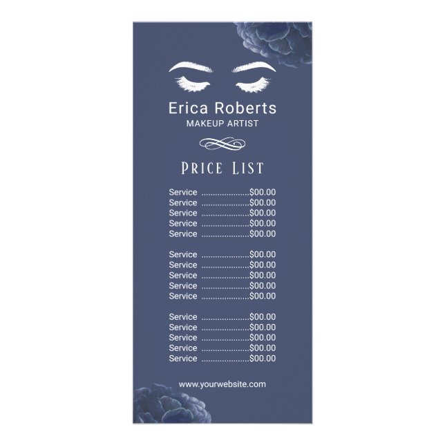 Tarjeta Publicitaria Critican a artista de maquillaje a precio floral d (Frente)