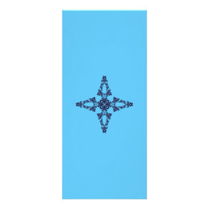 Tarjeta Publicitaria Cruz cristiana con ornamento azul