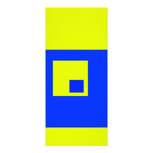 Tarjeta Publicitaria Cuadrados amarillo y azul