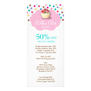 Tarjeta Publicitaria Cupcake Cupcake Bakery Polka Dot 4