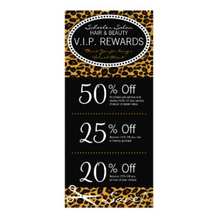 Tarjeta Publicitaria Cupones de salón de impresión Leopard