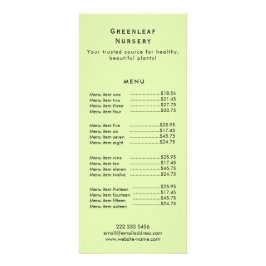 Tarjeta Publicitaria Custom Greenleaf Nursery Branding 