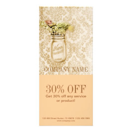 Tarjeta Publicitaria damasco de champán vintage de campo occidental mas