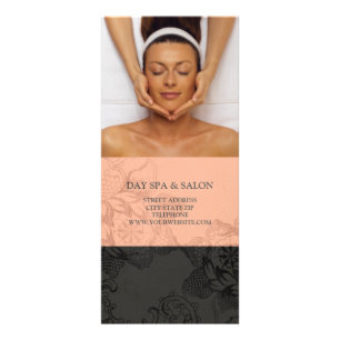 Tarjeta Publicitaria Day Spa Masaje Terapia Lista de Precios {Peach}