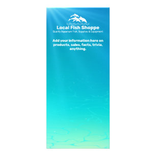 Tarjeta Publicitaria Delfín promocional, acuario de peces