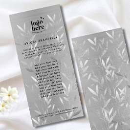 Tarjeta Publicitaria Delicadas hojas de plata falsa cepillado catálogo 