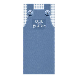 Tarjeta Publicitaria Denim Overalls Cuta como botón