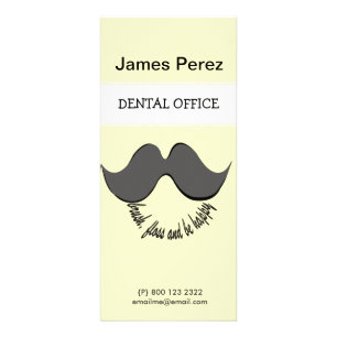 Tarjeta Publicitaria Dentist Mustache Floss, Personalizado cómico de r