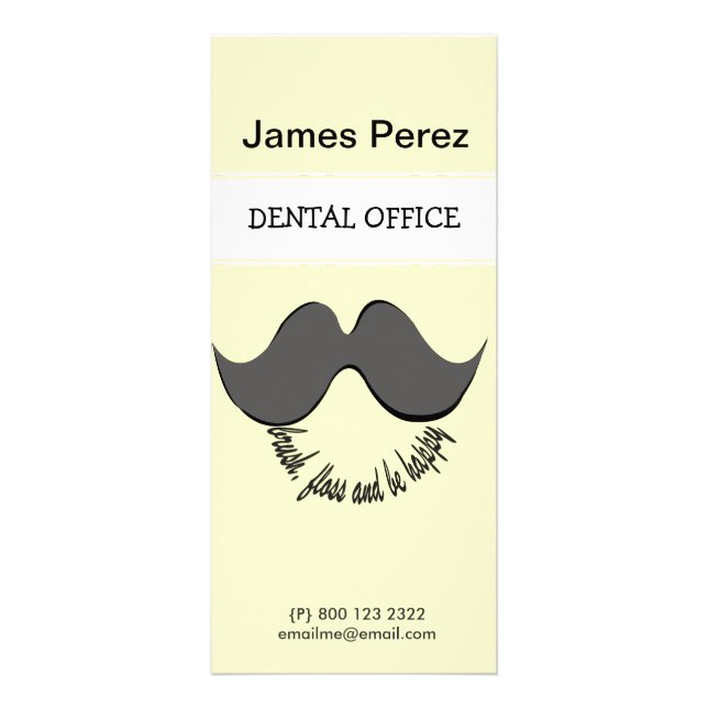 Tarjeta Publicitaria Dentista Dentista Mustache Floss, Personalizado di (Frente)
