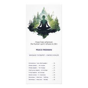 Tarjeta Publicitaria Dentro del Silencio Meditación en el Bosque