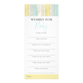 Tarjeta Publicitaria Deseos Neutrales De Género Para Juego De Baby Show