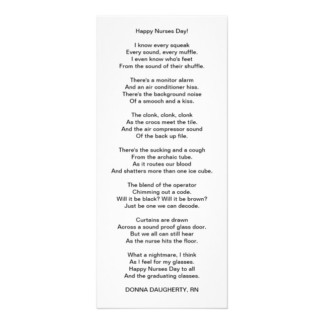 Tarjeta Publicitaria ¡Día feliz de las enfermeras! (Frente)