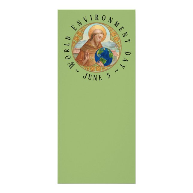 Tarjeta Publicitaria Día Mundial del Medio Ambiente y San Francisco de  (Frente)