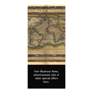 Tarjeta Publicitaria Diseño histórico del Atlas de Mapas Mundiales Vi