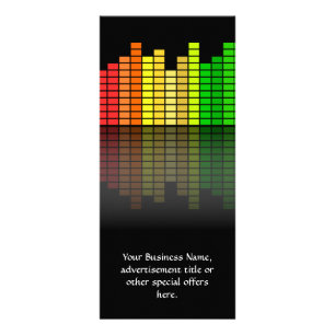 Tarjeta Publicitaria Ecualizador de música colorida con reflexión, t
