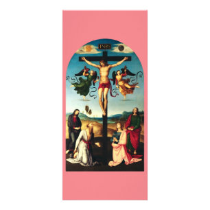 Tarjeta Publicitaria El Cristo crucificado con la Virgen María